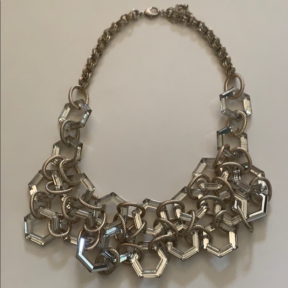 Gold Silver Statement Necklace Chic Accessory